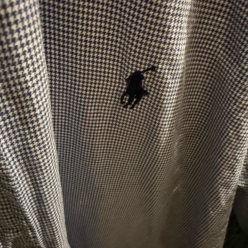 Ralph Lauren Blake Houndstooth Shirt in Blue and White